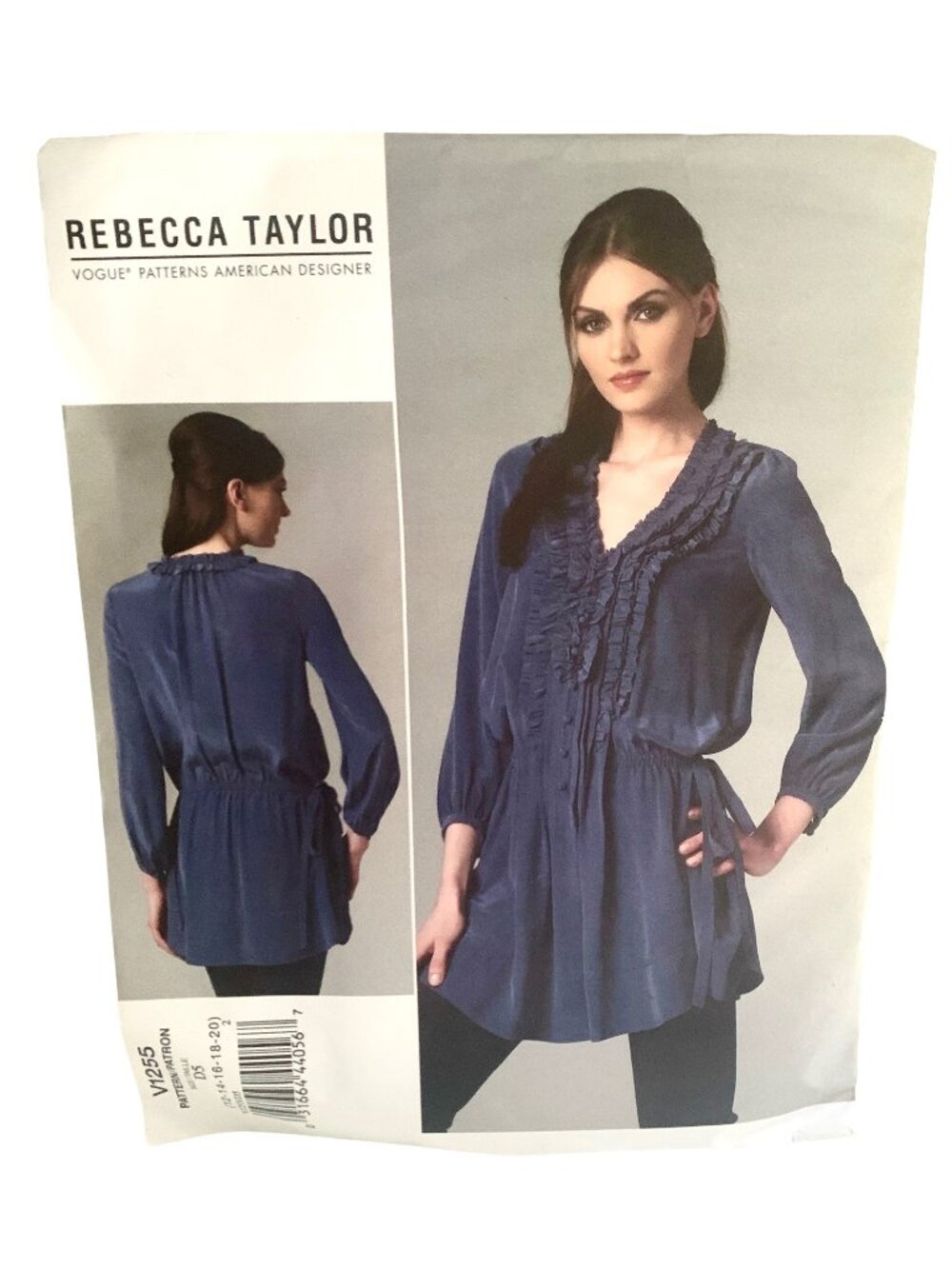 Vogue V1255 Pattern Misses' Dress Tunic Loose Fitting Ruffles Uncut Plus Size